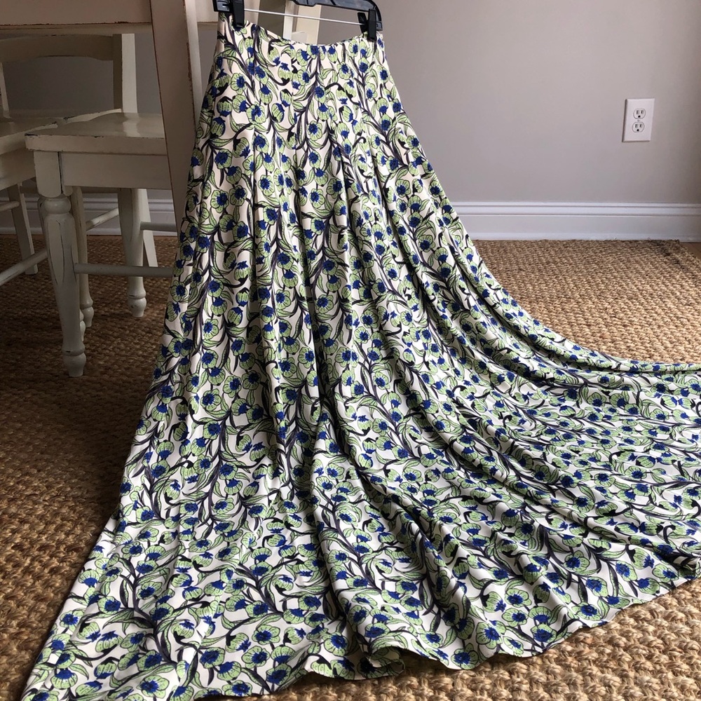 ME+EM Floral Maxi Skirt in Cream and Blue - Picture 9 of 13
